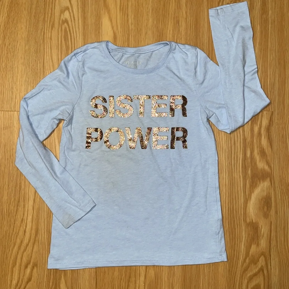 The Children's Place 'Sister Power' Long Sleeve Tee- 2 available, size M 7/8